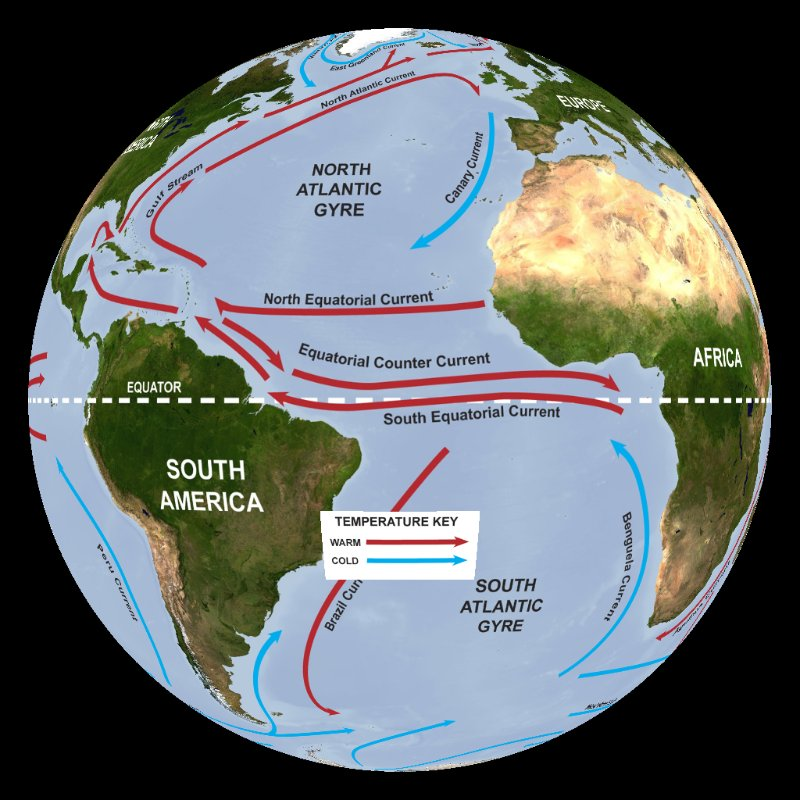 Ocean circulation currents